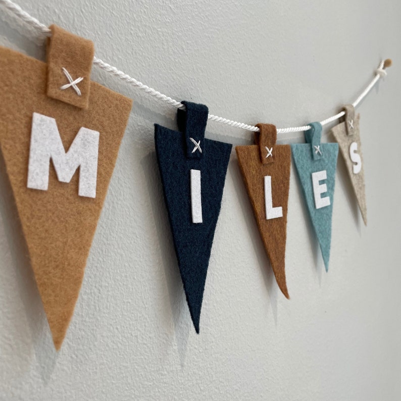 Mini Name Banner, Small Name Banner, Mini Garland, Small Garland, Custom Banner, Custom Name Banner, Neutral Kids Decor, Color Kids Room 画像 10