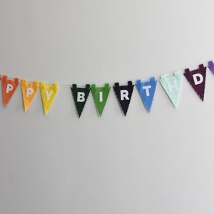 Happy Birthday Felt Banner, Reusable Felt Banner, 1st Birthday Banner, Happy Birthday Rainbow Banner, Felt Banner, Custom Felt Banner