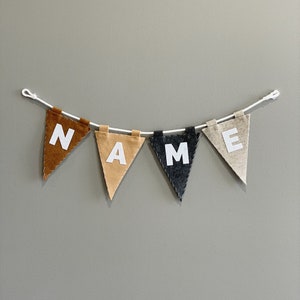 Name Banner, Name Garland, Custom Banner, Neutral Name Banner, Colorful Name Banner, Rainbow Name Garland, Kids Room Decor, Playroom Decor