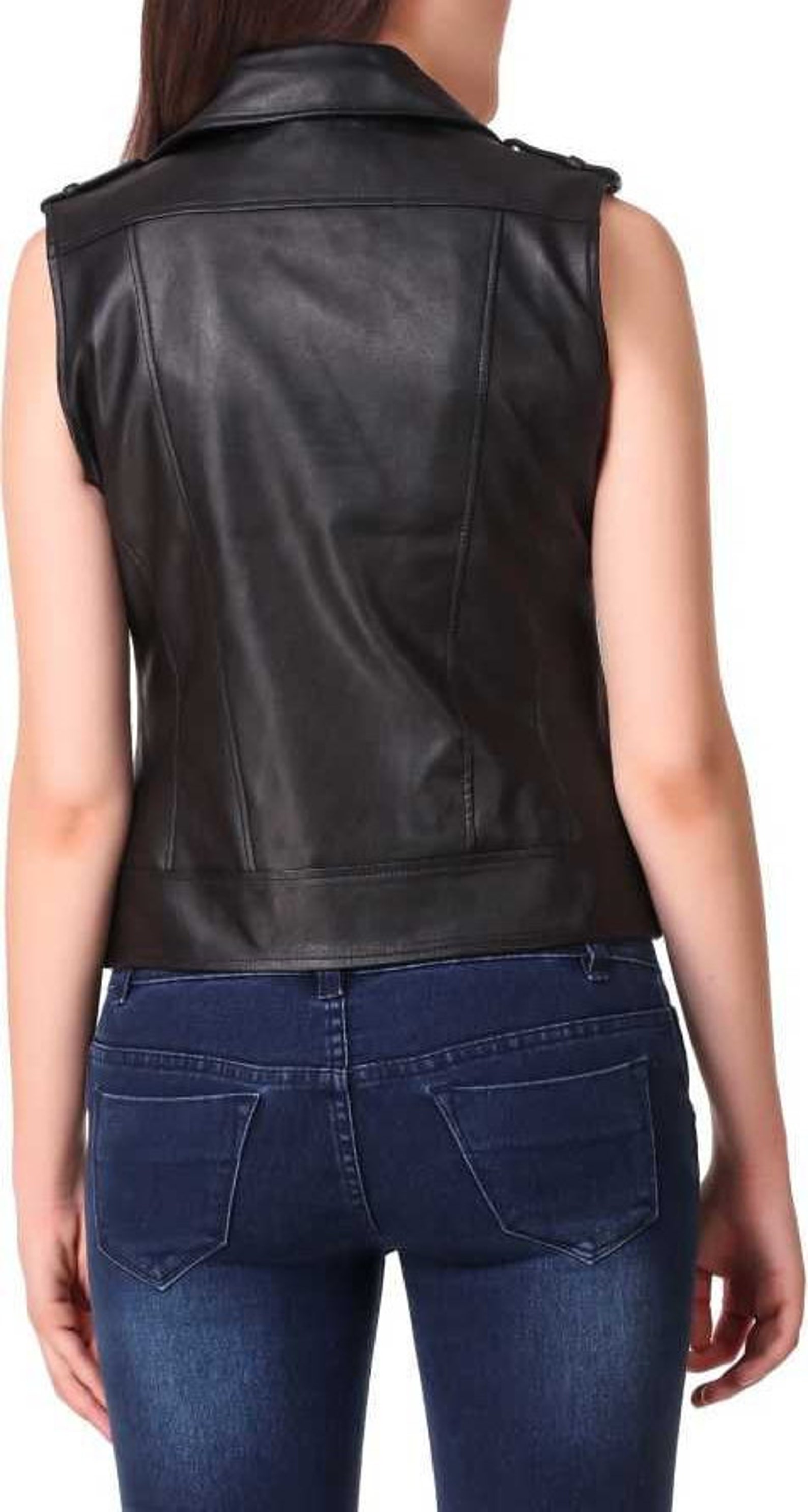 lederweste schwarz damen