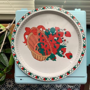 Vintage 1980s Strawberry Tin Tray
