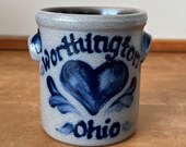 Vtg 1995 Worthington Ohio Salt-Glazed Crock
