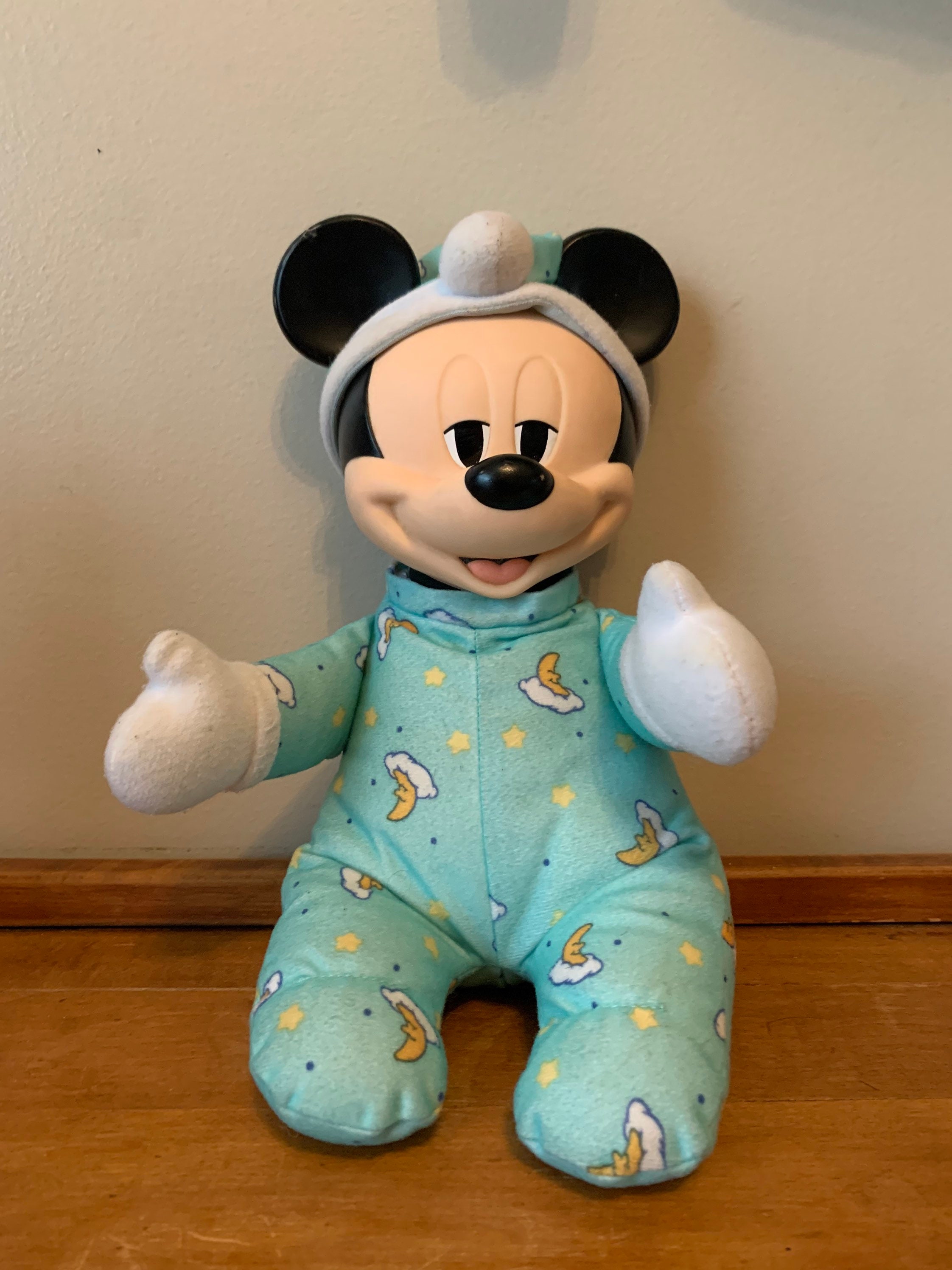 black and white mickey mouse plush