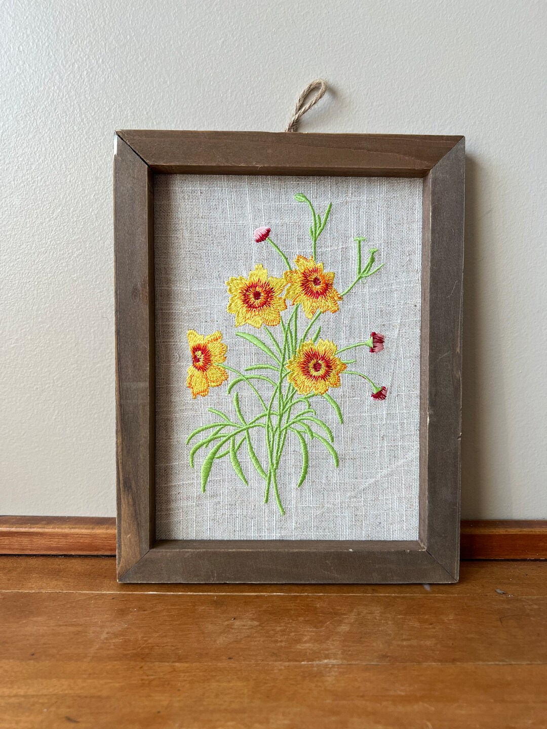 Embroidered Wall Art Framed Embroidery Etsy