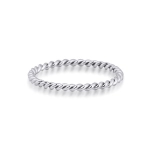 Platinum Wedding Band , Braided Platinum Twist Band , 1.2 mm , Twisted Wedding Band , Braided Stacking Wedding , FREE SHİPPİNG