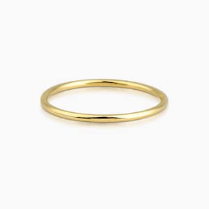 Solid Gold Thin Wedding Band , 1,2 MM , minimalis gold band , 14k gold , Stacking Ring , FREE SHİPPİNG