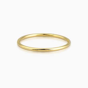 Solid Gold Thin Wedding Band , 1,2 MM , minimalis gold band , 14k gold , Stacking Ring , FREE SHİPPİNG