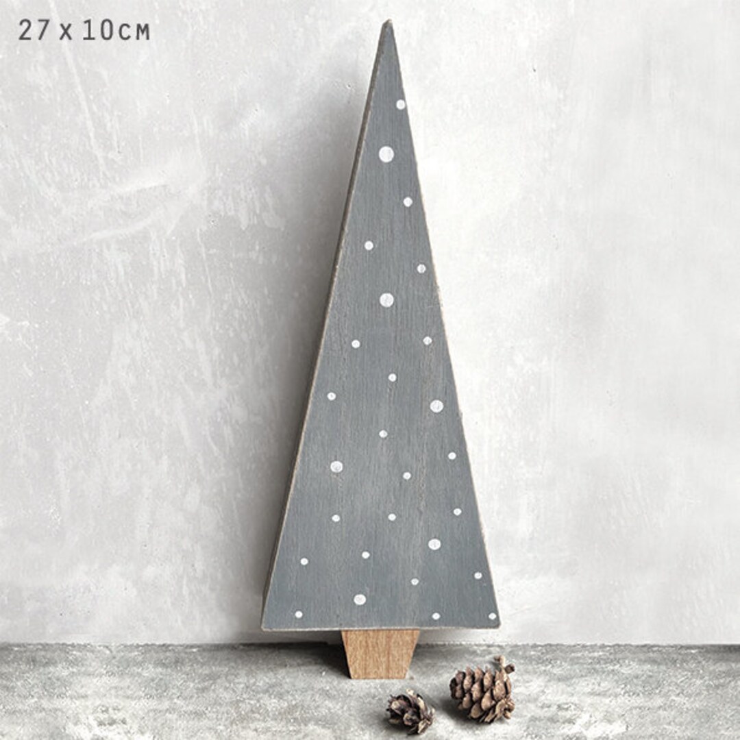 Free Standing Christmas Tree Grey Wood White Spots East of Etsy
