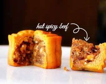 8pcs fresh made hot and spicy beef Mooncake (over 35 dollar free shipping)