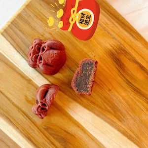 8pcs fresh made lucky pocket-shaped red velvet Mooncake vegan red bean filling best gift  (over 35 dollar free shipping)