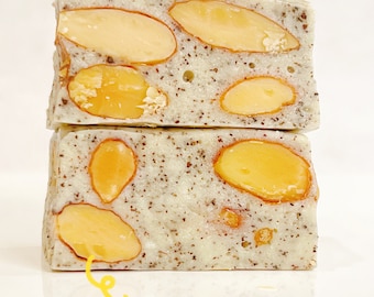 No Gluten Ingredients Added Black Tea Almond Nougat Candy 1 lb | Soft Chewy Milk Nougat Handmade | Gourmet Artisan Candy