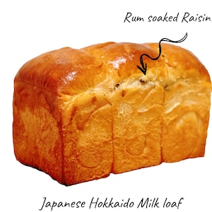 Fresh made Rum soaked Raisins Japanese Hokkaido Milk Toast loaf bread fluffy soft (over 35 dollar free shipping)