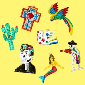 Mexican Tin Milagros Wall Decor Day Of The Dead Decoration SOLD INDIVIDUALLY