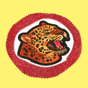 Leopard Patch - Choose Your Glitter Background Colour
