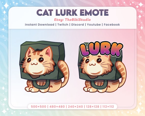 Twitch Emote 1x Cat Twitch Meme Emotes Curious Lurk Twitch Streamer ...