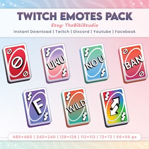 UNO Reverse Card Emote Pack | Twitch Emote | Discord Emote | Youtube Emote | Facebook Emote | Streamer Emote | Leuke Emote | Tekst Emote