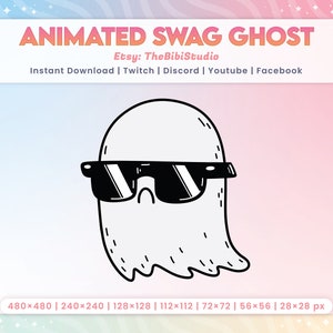 Animated Swag Ghost Emote | Twitch Emote | Discord Emote | Youtube Emote | Facebook Emote | Streamer Emote | Halloween Emote | Walking Ghost