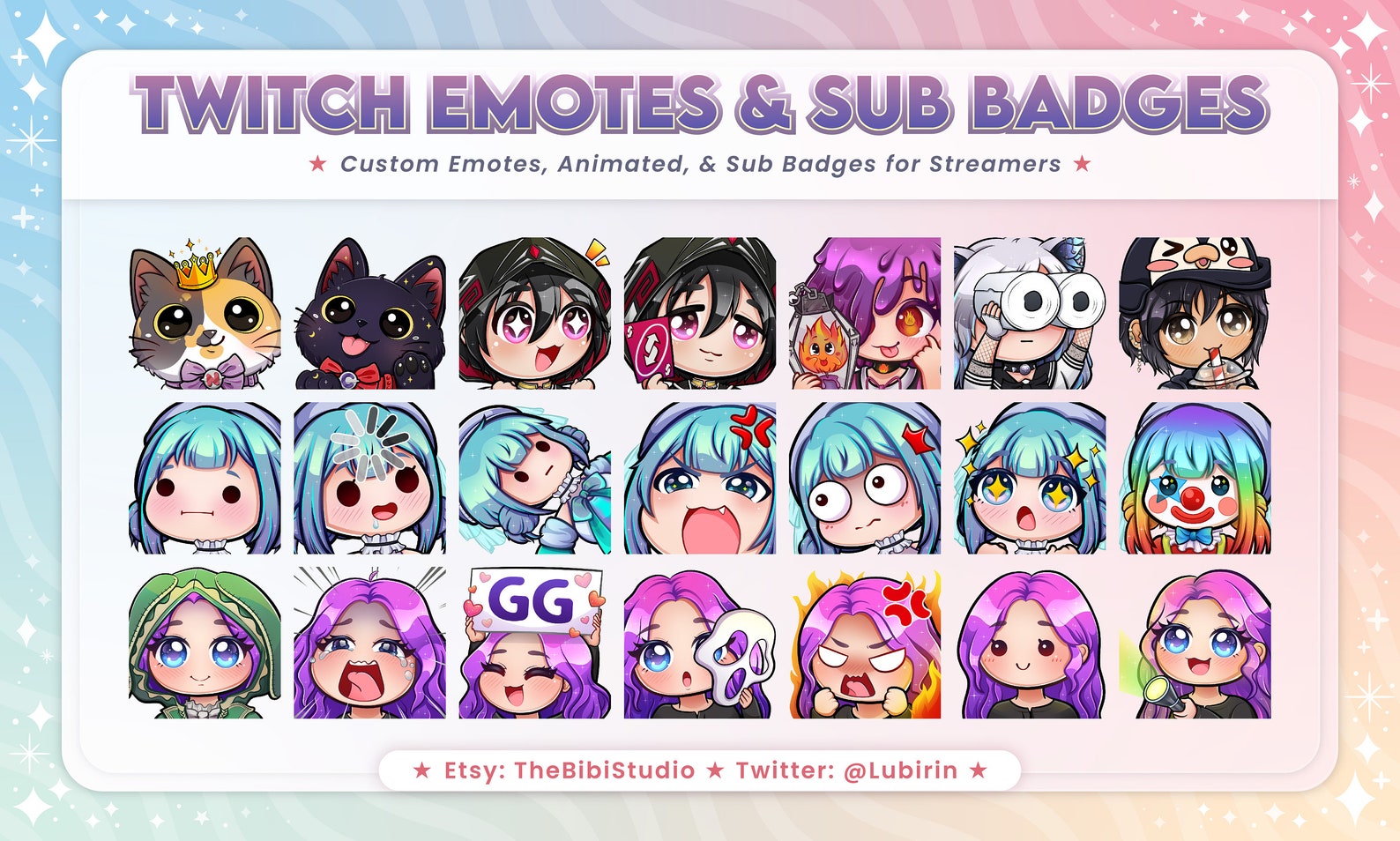 Custom Emotes for Streamer Custom Emojis & Stickers for Etsy