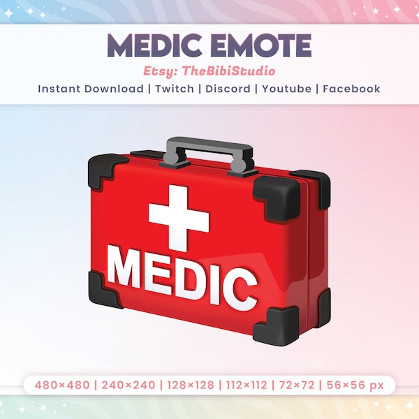 Medic Emote | Heal Emote | Twitch Emote | Discord Emote | Youtube Emote | Facebook Emote | Streamer Emote | HP Emote | Medical Bag Emote