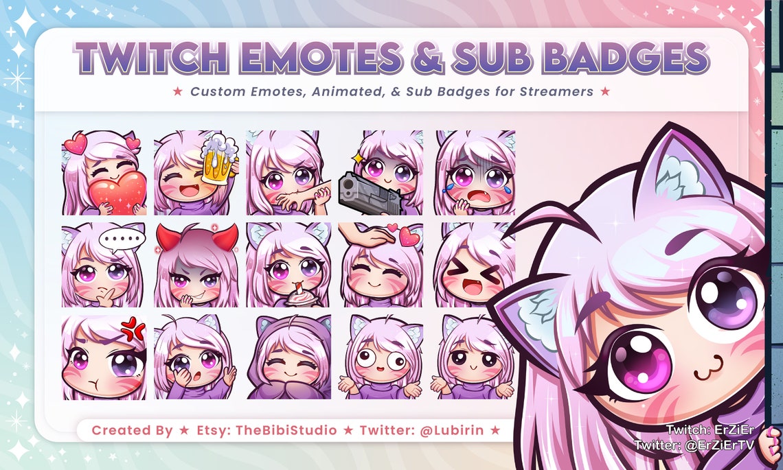 Custom Emotes for Streamer Custom Emojis & Stickers for Etsy