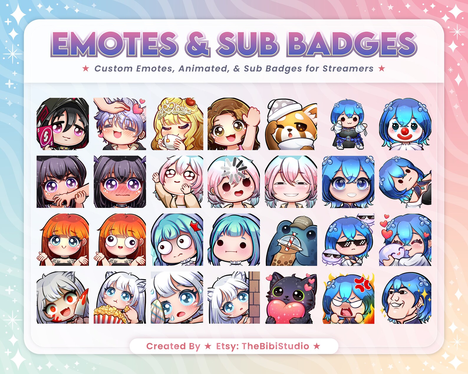 Custom Emotes for Streamer Custom Emojis & Stickers for Twitch, Youtube