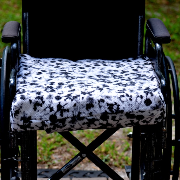 Cream Black Floral Wheelchair Cushion Seat Cover