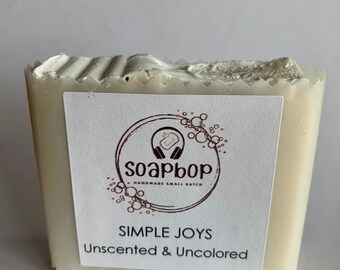 Plain Unscented and Uncolored Bar Soap- Free of Any Additives