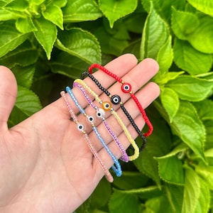 Beaded Evil Eye Anklet | Summer Beach Jewelry | Waterproof Anklet | Good Luck Gift