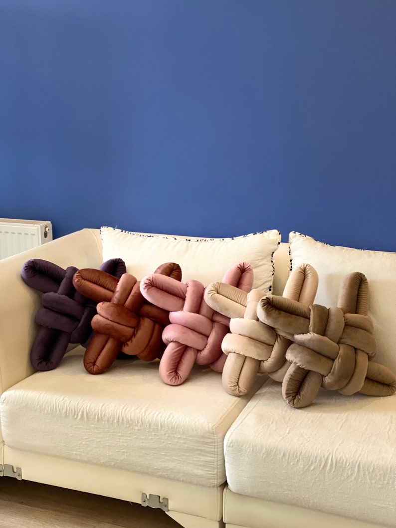 Velvet Knot Pillow Knot Pillows Knot Cushions Velvet Modern Etsy