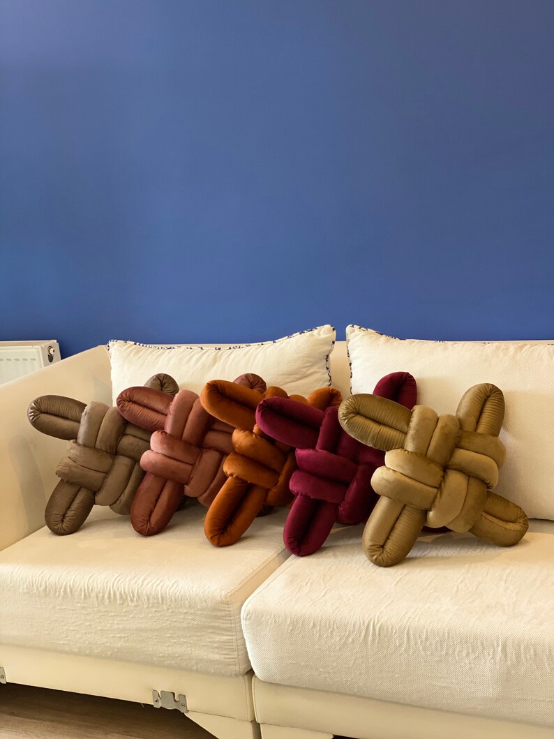 Velvet Knot Pillow Knot Pillows Knot Cushions Velvet Modern Etsy