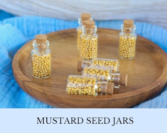 Christian Mustard Seed Jar Gospel Sharing Gift Mini Mustard Seed Jars Travel Mustard Seeds Christian Wedding Favor Gift Bulk Baptism Favor