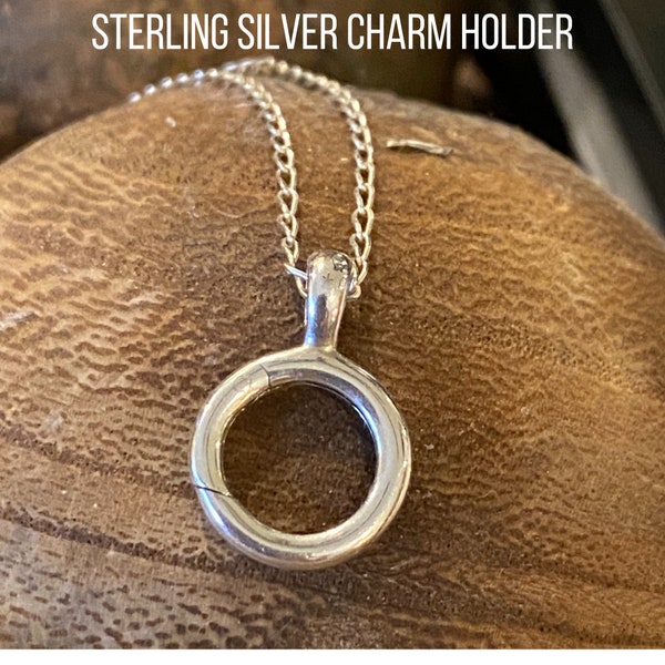 Charm Holder Pendant Hinged Circle Sterling Silver DISCOUNT for 2 or more Easy to Use Toggle Charm Holder Sterling Silver Customer Favorite