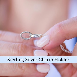 Charm Holder Pendant Hinged Circle Sterling Silver Double Loop Charm Holder Hinged Charm Holder Easy Toggle Charm Holder Simple Charm Holder