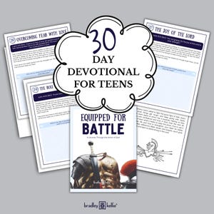 Estudio bíblico devocional para adolescentes: La armadura de Dios, guerra espiritual, escuela de fe cristiana, libro devocional de reflexión diaria portátil para niños.