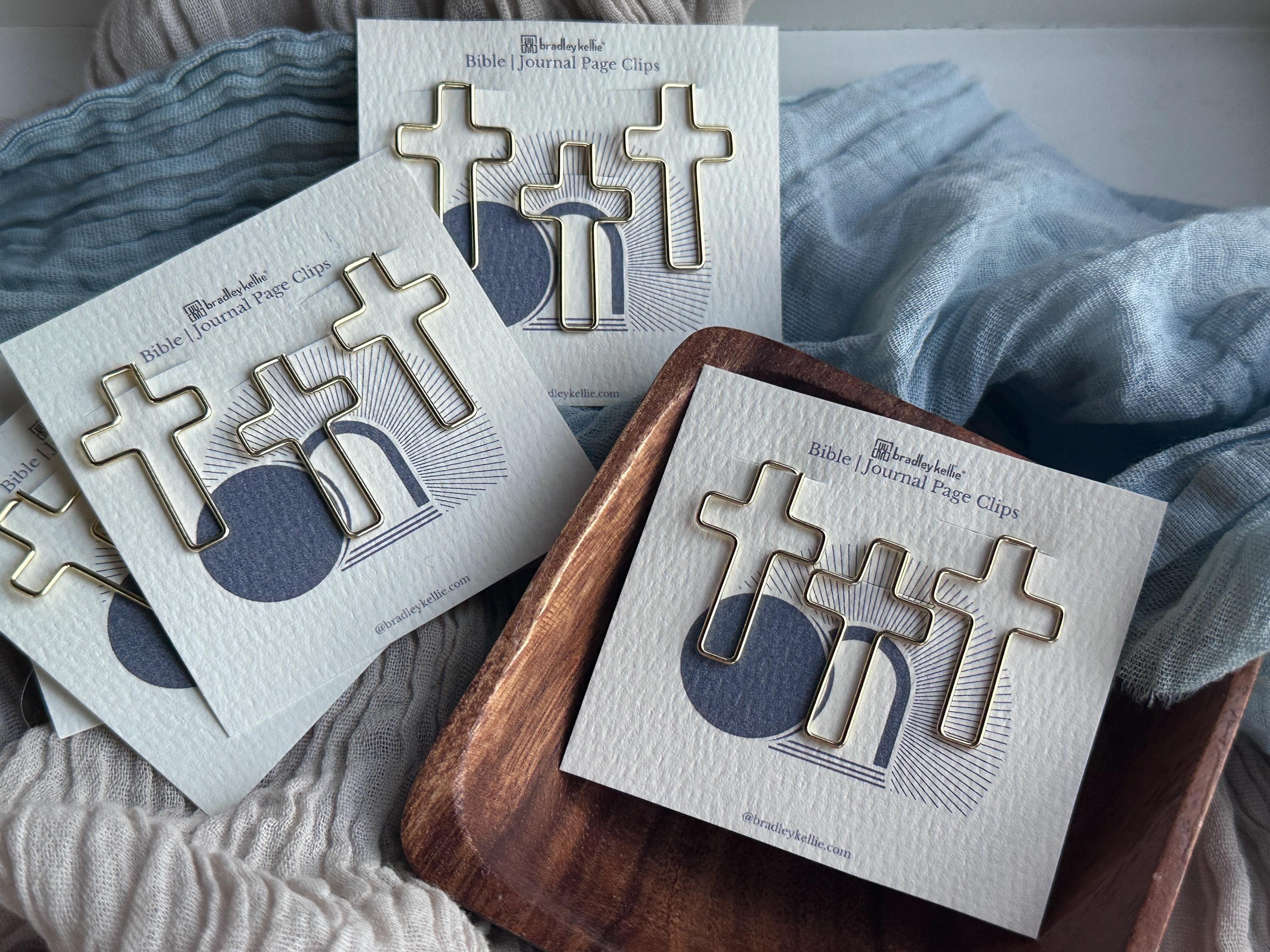 Easter Small Gift Gold Cross Bible Clip Favor Christian Study Planner ...