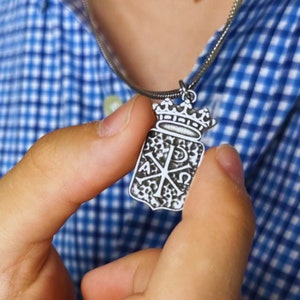 Collar cristiano con corona de Chi Rho, con revestimiento de plata esterlina o oro para hombres y mujeres, colgante cristiano de recuerdo, joyería de fe, regalo para adolescentes