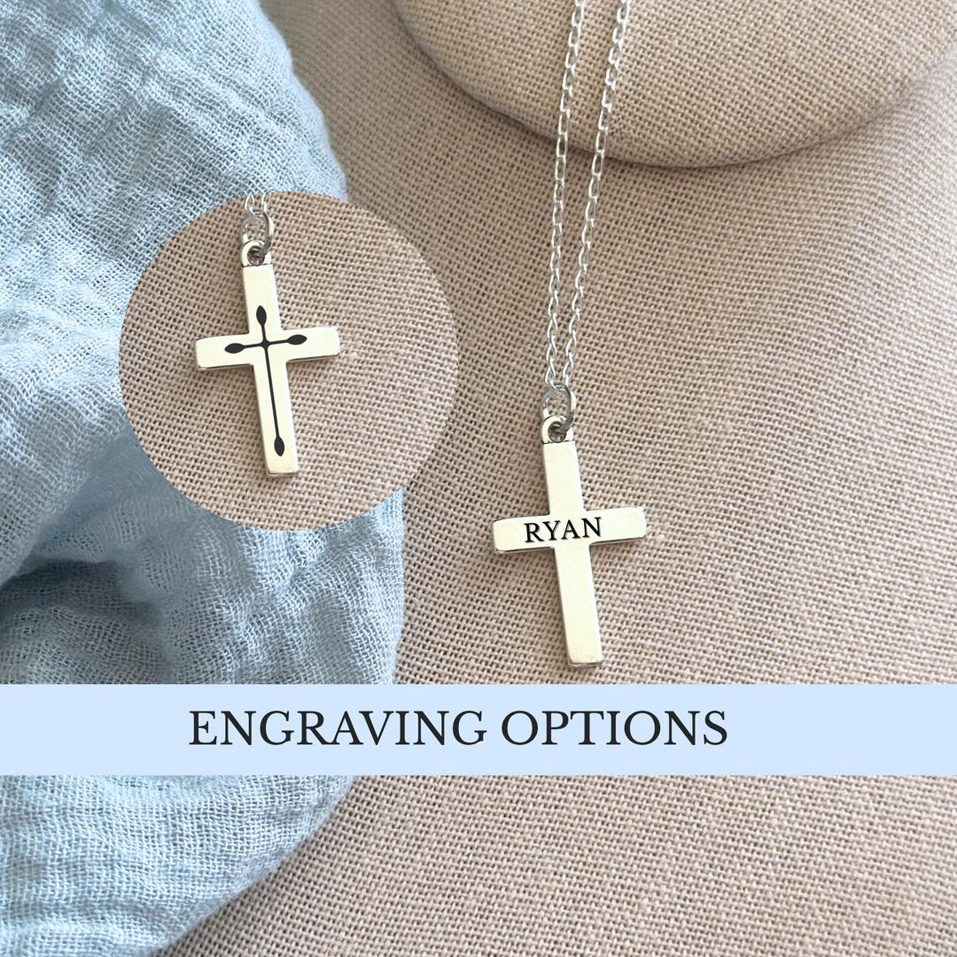 Graduation Crosses Engraved Graduation CROSS Christian Necklace Sterling Silver Cross for ...