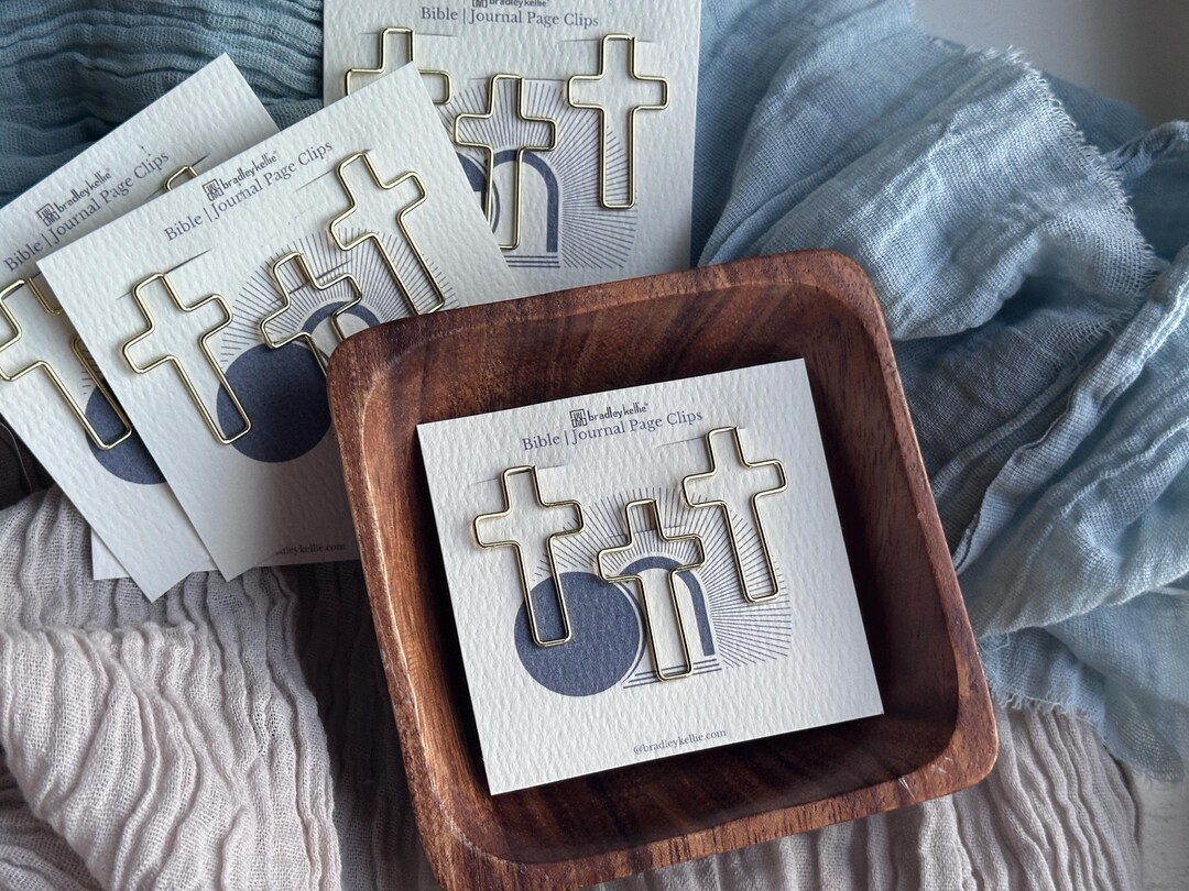 Easter Small Gift Gold Cross Bible Clip Favor Christian Study Planner ...