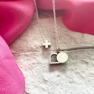 Modern EMPTY TOMB Necklace Christian Cross Sterling Silver or Gold Meaningful CHRISTIAN Gift Born Again Christian Gift Baptism gift Adult