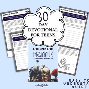 Estudio bíblico devocional para adolescentes La armadura de Dios Guerra espiritual Escuela de fe cristiana Libro devocional portátil de reflexión diaria para adolescentes y jóvenes