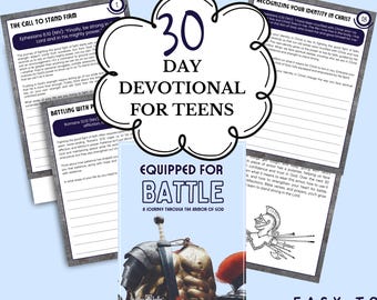 Teen Devotional Armor of God Bible Study Spiritual Warfare Christian Faith School Portable Daily Reflection Devotional Book for Teens Youth