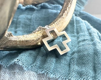 Christian Cross Pendant Sterling Silver Chain Necklace for Women Religious Jewelry Confirmation Gift for Girls Baptism Present Christian