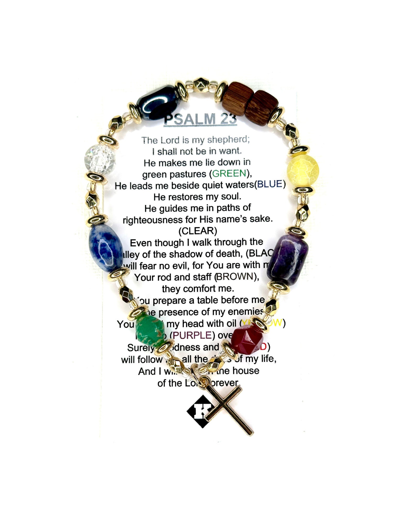 Psalm 23 Bracelet UNIQUE CHRISTIAN GIFT Psalm 23 Bracelet With Gold