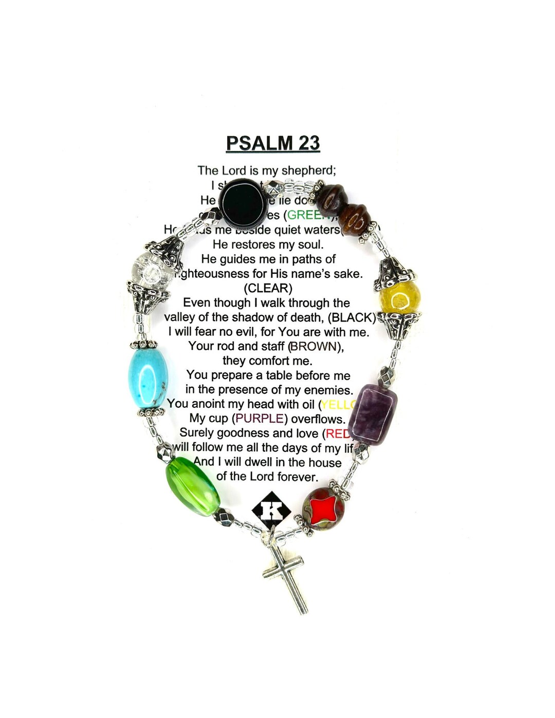 Psalm 23 Bracelet UNIQUE CHRISTIAN GIFT Psalm 23 Bracelet With Silver