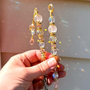 Aurora Rose Crystal Multi-Use Tool • Cigarette Holder • Smoking Accessory • Rose Quartz Crystal Smoke Wand • Gift for Her