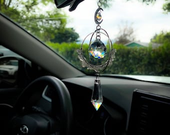 Handmade Crystal Car Charm, Suncatcher, Rainbow Maker, Mirror charm, Witchy decor for car or window
