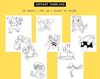 Pokemon Coloring Memory Game Digital Product Instant - Etsy