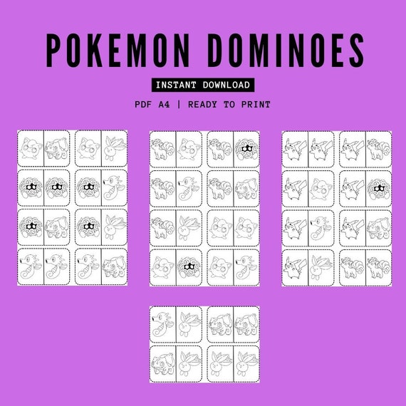 Printable matching game for kids - Pokemons (1) - Print and cut
