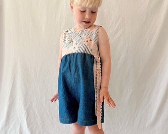 GRETA jumpsuit PDF sewing pattern for kids, Wrap dress sewing pattern, Kid's onesie sewing pattern