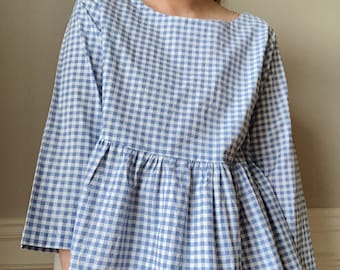 Vestido JASMIN, molde de costura em PDF, Vestido smock, Vestido franzido